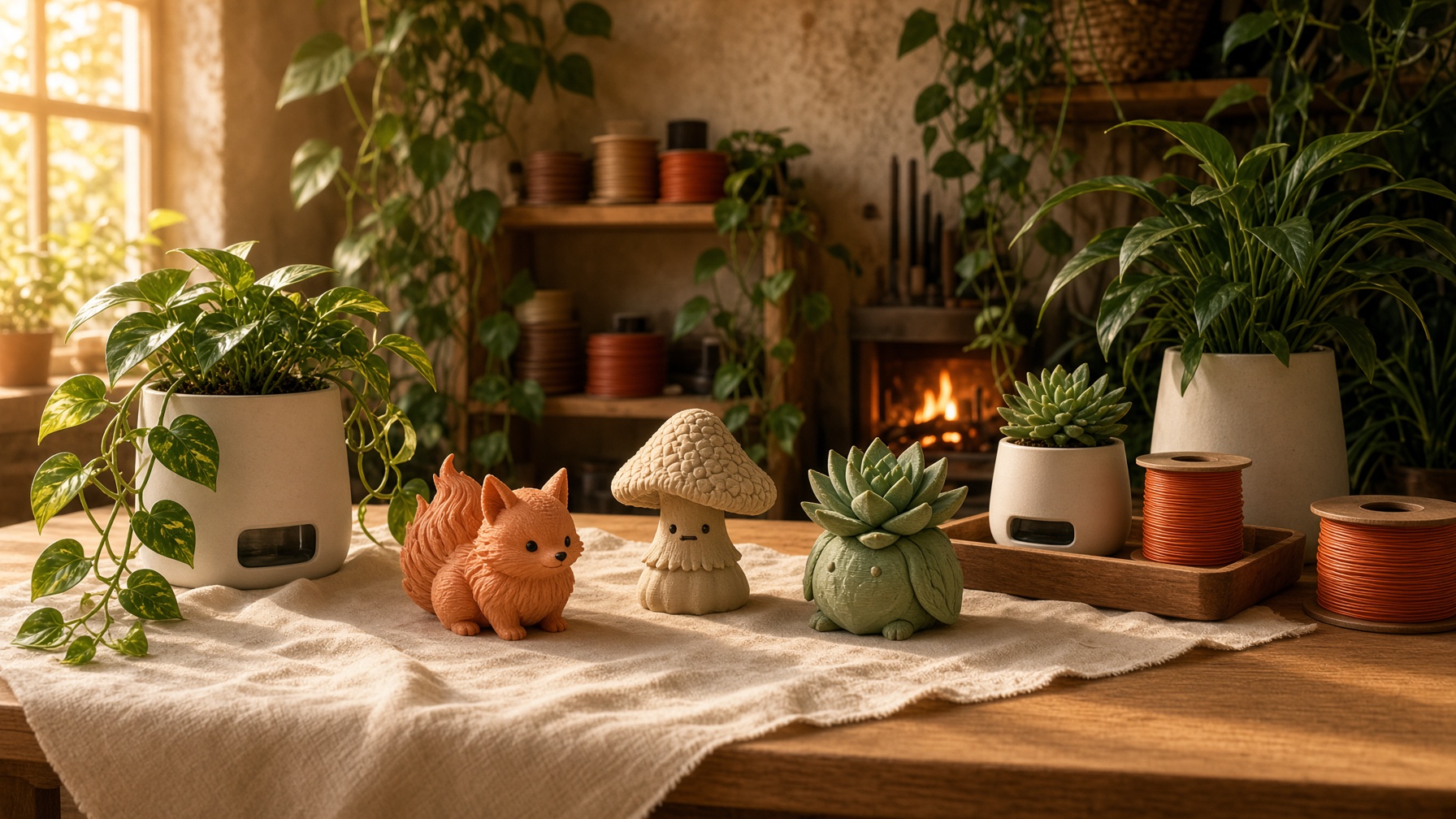 Riff Rascals and indoor pots on a wooden studio table
